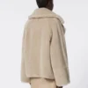Alpaca and cashmere teddy fabric coat, sand