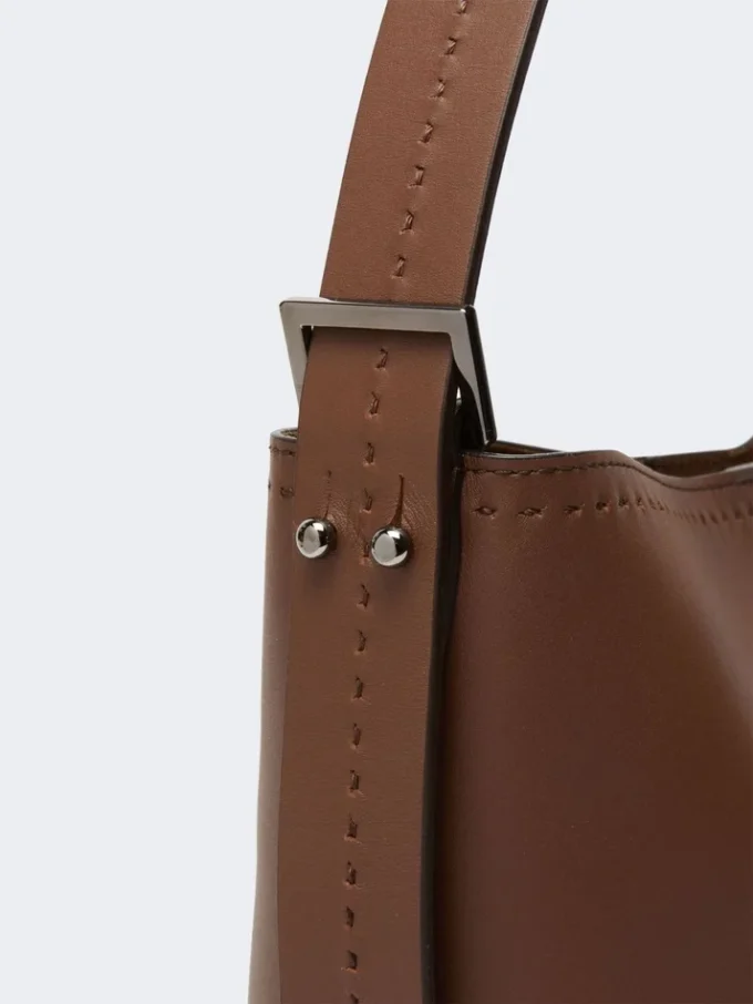 Archetipo small leather bag, brown