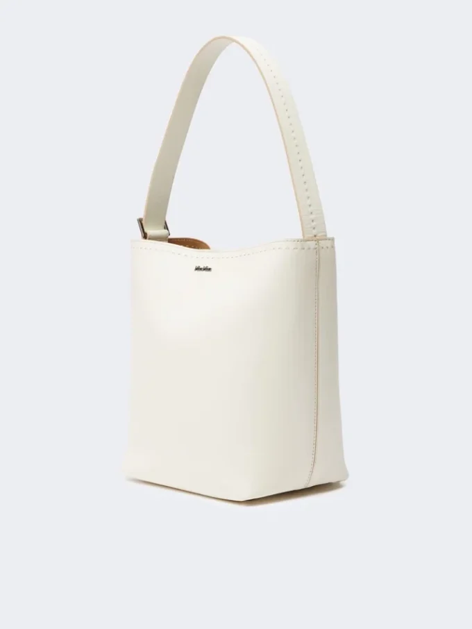 Archetipo small leather bag, white