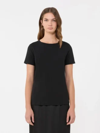 Basic cotton jersey t-shirt, black