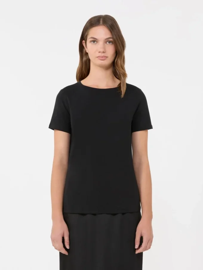 Basic cotton jersey t-shirt, black