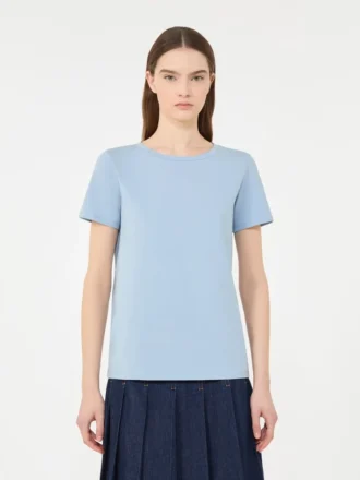 Basic cotton jersey t-shirt, light blue