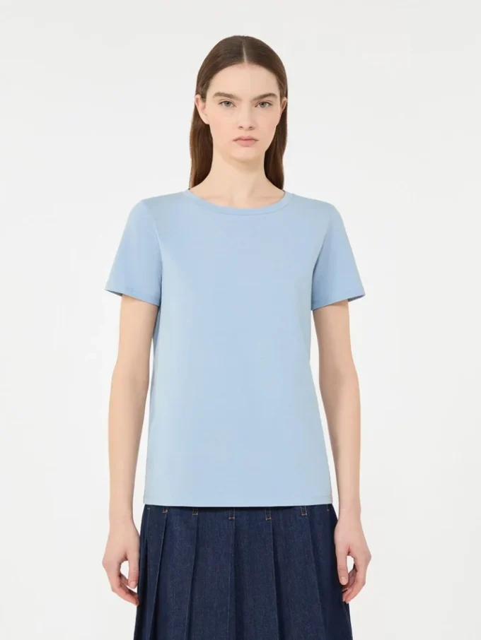 Basic cotton jersey t-shirt, light blue