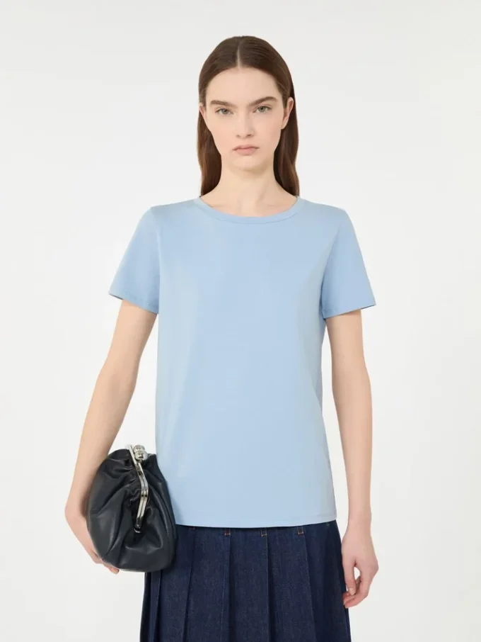 Basic cotton jersey t-shirt, light blue