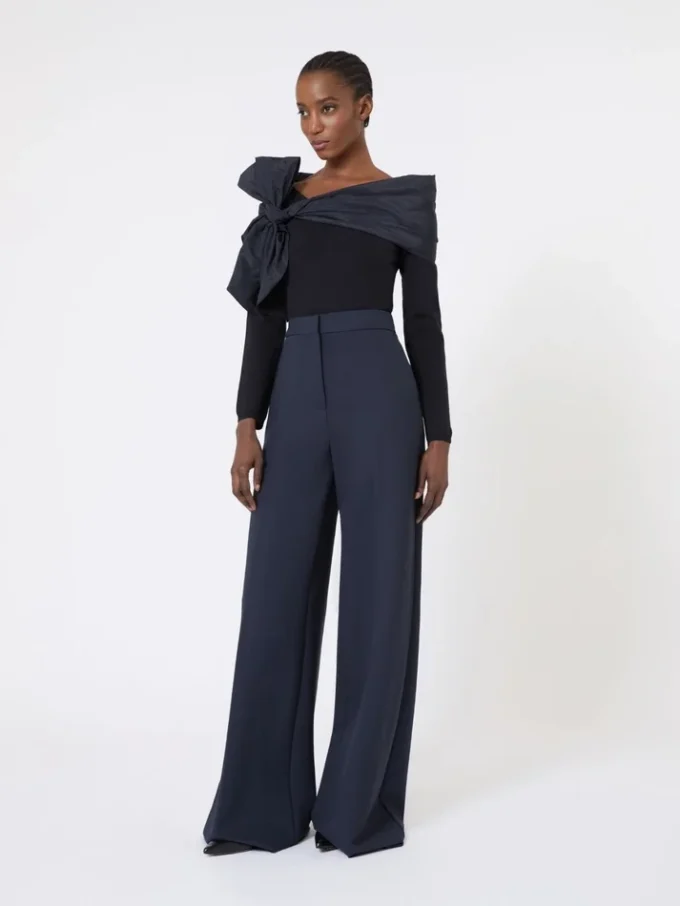 Bow-detail wool sweater, ultramarine