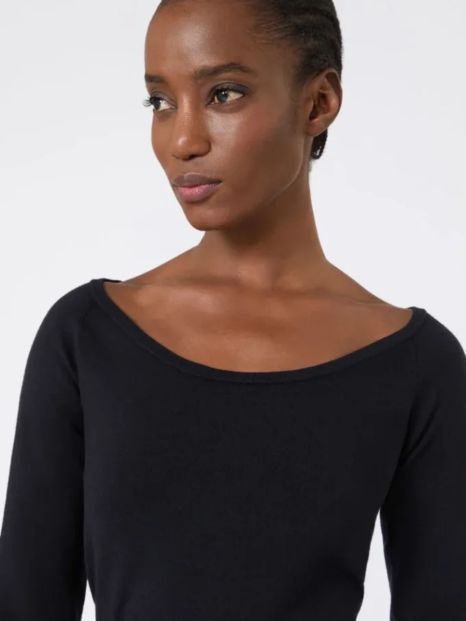 Bow-detail wool sweater, ultramarine