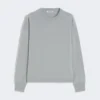 Boxy-fit wool and cashmere sweater, light blue