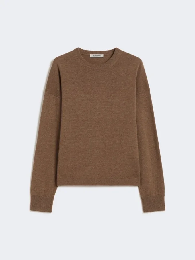Boxy-fit wool and cashmere sweater, mud Boxy-fit wool and cashmere sweater, mud
