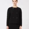Boxy jacket in cady, black