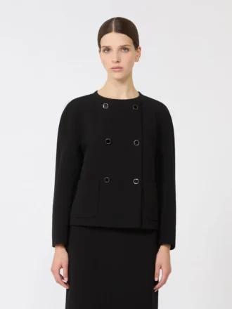 Boxy jacket in cady, black