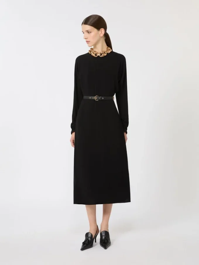 Cady flared dress, black Cady flared dress, black