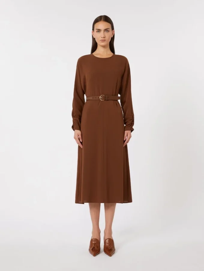 Cady flared dress, chocolate