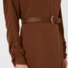Cady flared dress, chocolate