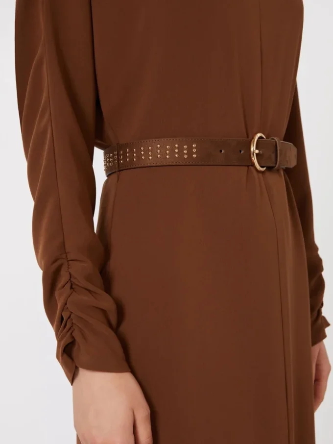 Cady flared dress, chocolate