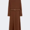 Cady flared dress, chocolate