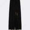 Cady palazzo trousers, black