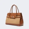 Camel and leather handbag, camel