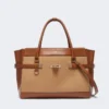 Camel and leather handbag, camel
