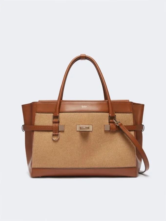 Camel and leather handbag, camel