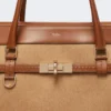Camel and leather handbag, camel