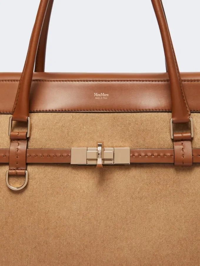 Camel and leather handbag, camel