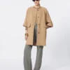 Camel broadcloth coat, hazelnut brown