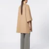 Camel broadcloth coat, hazelnut brown