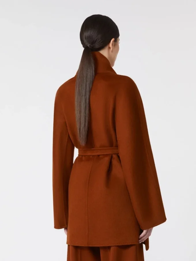 Camel robe-style jacket, terra cotta