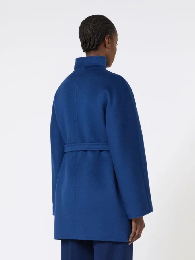 Camel wrap coat, china blue