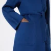 Camel wrap coat, china blue