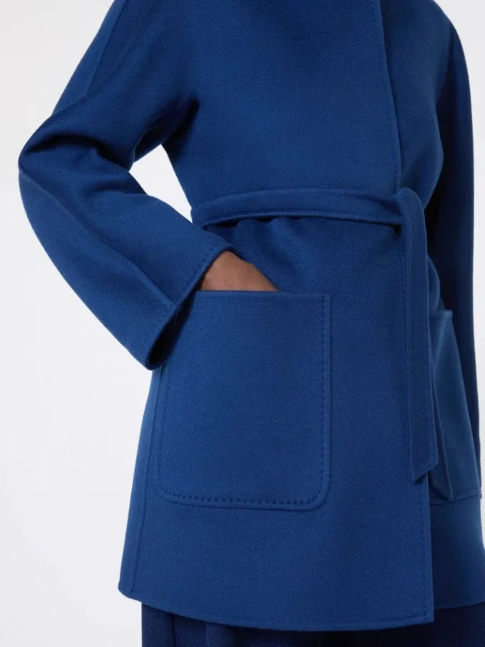 Camel wrap coat, china blue