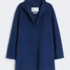 Camel wrap coat, china blue