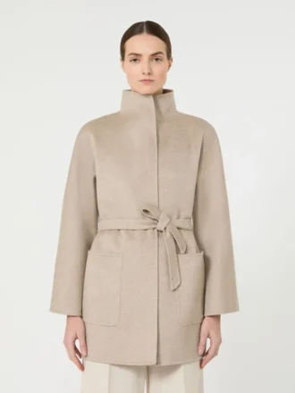 Camel wrap coat, sand