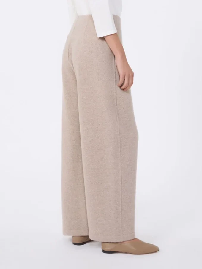 Cashmere and wool fleece trousers, beige
