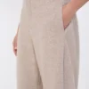 Cashmere and wool fleece trousers, beige