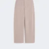 Cashmere and wool fleece trousers, beige