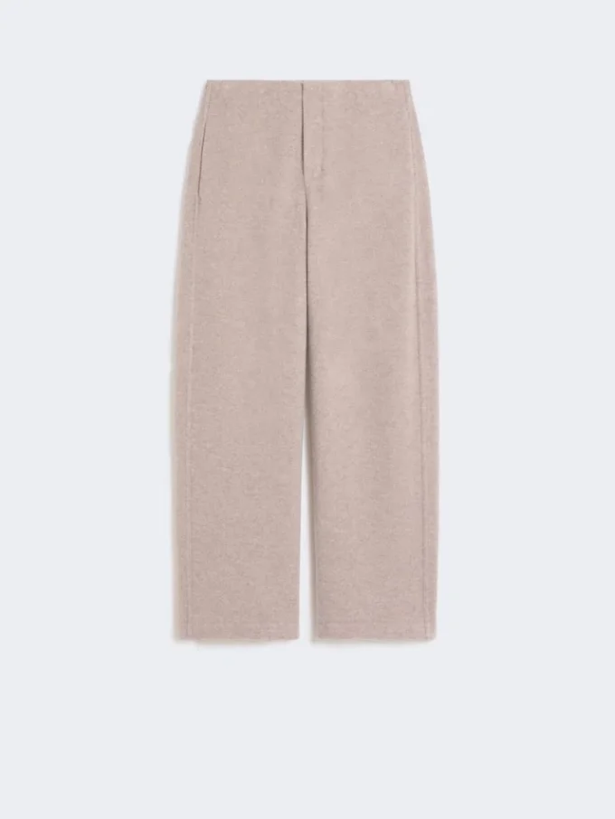 Cashmere and wool fleece trousers, beige