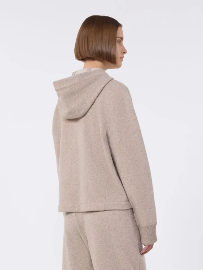 Cashmere and wool jersey sweatshirt, beige