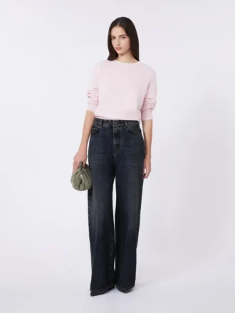 Cashmere crew-neck sweater, pink