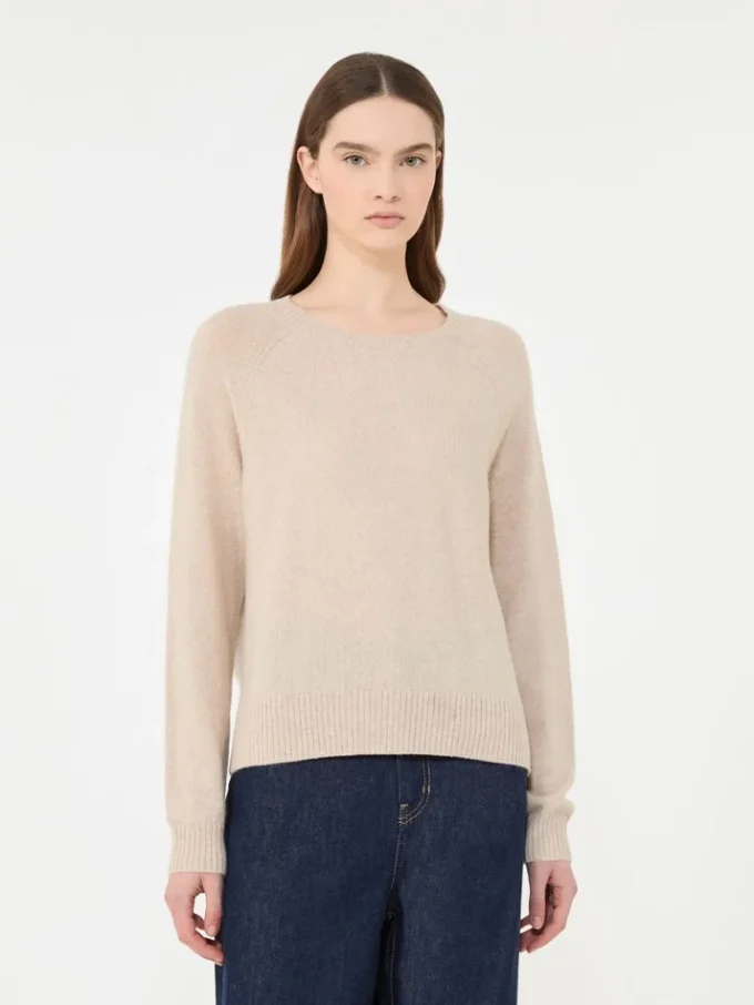 Cashmere crew-neck sweater, sand Cashmere crew-neck sweater, sand