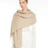 Cashmere logo stole, beige