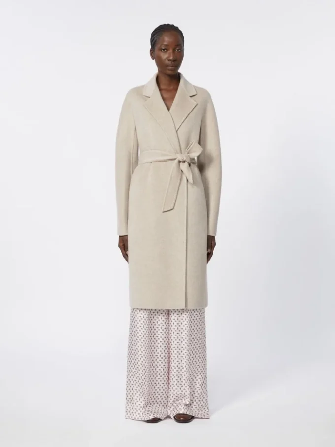 Cashmere robe coat, sand