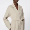 Cashmere robe coat, sand
