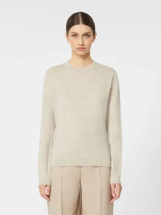 Cashmere yarn sweater, beige