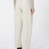 Coated fabric barrel-leg trousers, sand