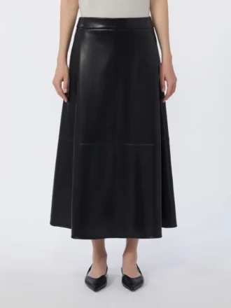 Coated fabric skirt, black