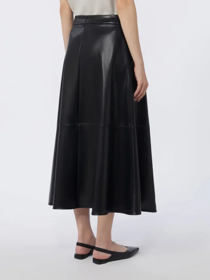 Coated fabric skirt, black