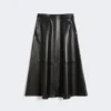 Coated fabric skirt, black