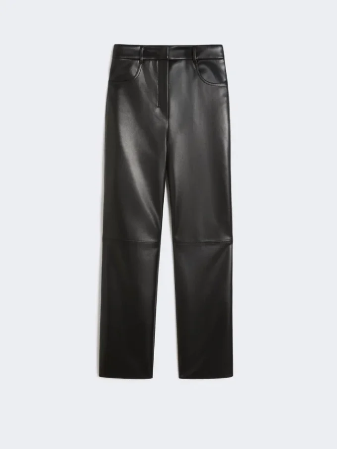 Coated fabric trousers, black