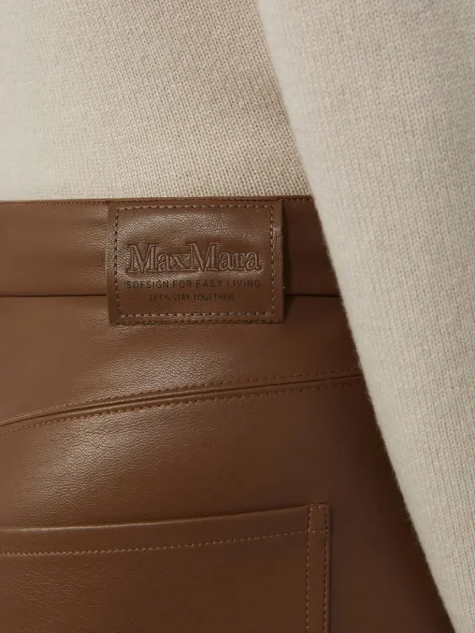 Coated fabric trousers, tobacco